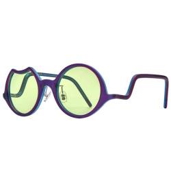 MUTYNE Matte Acetat-Sonnenbrille für Herren, bunt, modisches Design, unregelmäßige Sonnenbrille, UV400, Damen-Sonnenbrille, Lila, Grün, Einheitsgröße von MUTYNE