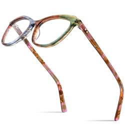 MUTYNE Mehrfarbige Acetat-Brillenfassung für Damen, Cat-Eye-Brille, Cateye-Brille, bunt, Einheitsgröße von MUTYNE