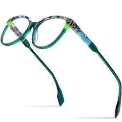 MUTYNE Mehrfarbige Brillengestelle für Herren, Vintage, quadratisch, für Damen, Brillen, Grün, Einheitsgröße von MUTYNE