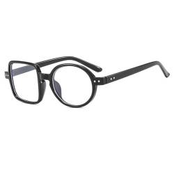 MUTYNE Quadratische Brille Damen Herren Mode Klare Brille Optische Brillengestell Persönlichkeit Runde transparente Linse Spektakel,Schwarz,Einheitsgröße von MUTYNE