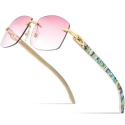 MUTYNE Shell-Brille für Damen, quadratisch, randlos, quadratisch, Herren-Sonnenbrille, Luxus-Brillen, Brillen, 4, Einheitsgröße von MUTYNE