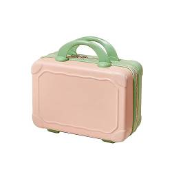 35,6 cm ABS-Kosmetiktasche, tragbar, Reise-Make-up-Koffer, dekorative Handgepäck-Tragetasche für Frauen und Mädchen, Rosa mit Matcha, AS THE PIC SHOW von MUUYYI