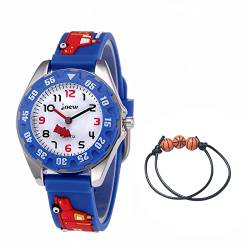 MUXIJIA Kinder Uhren für Jungen ab 3-10 Jahre, 30M wasserdichte Junge Uhr Analog Quarzuhr Cute 3D Cartoon Armbanduhr Silikon Armband Kinderuhr von MUXIJIA