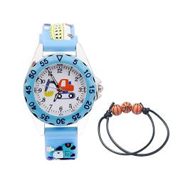 MUXIJIA Kinder Uhren für Jungen und Mädchen ab 3-10 Jahre, 3ATM wasserdichte Junge Uhr Mädchen Uhr, Analog Quarz Uhr Silikon Uhrenarmband Armbanduhr Kinderuhr (Blau) von MUXIJIA