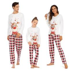 MUYOGRT Familien Weihnachts Pyjama Set, Weihnachtspyjama Weihnachten Schlafanzug Lang Outfit, Matching Pyjamas Couple Christmas Pyjama für Damen Herren Kinder（07，M,Mama） von MUYOGRT