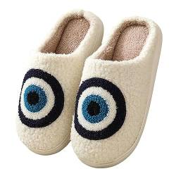 MUYOGRT Weihnachten Hausschuhe Damen Herren Weicher Plüsch Retro Hausschuhe Frauen Bequeme Flauschige Warme Pantoffeln Trendiger Slipper Indoor Rutschfeste Leichte Pantoffeln von MUYOGRT