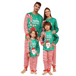 MUYOGRT Weihnachts Schlafanzug Familie, Familien Weihnachts Pyjama Set, Weihnachtspyjama Lang Outfit, Matching Pyjamas Couple Christmas Pyjama für Damen Herren Kinder (14, Mama) von MUYOGRT