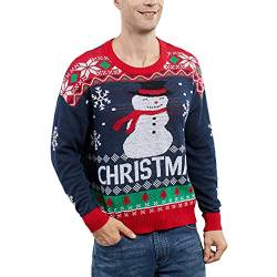 MUYOGRT Weihnachtspullover Familie Set Damen Herren Pullover Weihnachten Rentier Weihnachtspulli Weihnachtspullover Kinder Christmas Sweater Strickpullover Weihnachts Sweatshirt Set(Dad-Blau，L) von MUYOGRT