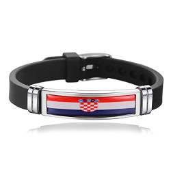 Armband im Nationalflaggen-Stil, kreatives Kroatien, Reise-Souvenir, Geschenk, gewebtes Sport-Silikon-Armband, Zubehör für Damen und Herren von MUYU Bracelet