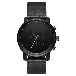 MVMT Analog Quarzuhr für Herren mit Schwarzes Lederarmband - D-MC01BL von MVMT