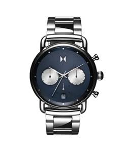 MVMT Chronograph Quarz Uhr für Herren mit Silbernes Edelstahlarmband - 28000271-D, Blau von MVMT
