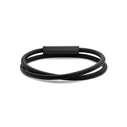 MVMT armband für Herren Kollektion LEATHER WRAP Schwarz - 28200029 von MVMT