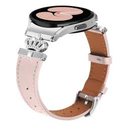 MVRYCE Kompatibel mit Galaxy Watch 5 Armband 40 mm 44 mm, 5,0"-7,8" Ersatzarmband aus echtem Leder für Galaxy Watch 4 Classic 42 mm 46 mm/Watch 5 Pro 45 mm (Rosa) von MVRYCE