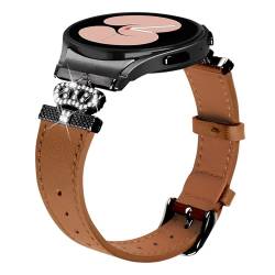 MVRYCE Kompatibel mit Galaxy Watch 6 40 mm 44 mm, 5,0"-7,8" Ersatzarmband aus echtem Leder für Galaxy Watch 6 Classic Band 43 mm 47 mm (Braun) von MVRYCE