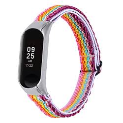 MVRYCE Mi Band 5 Strap, Nylon Elastisches Ersatzband mit Metallrahmen Weiche Atmungsaktive Sportuhr Schlaufe 5,3"-8,3" Verstellbarer Riemen Kompatibel mit Mi Band 6/Mi Band 5 Smart Watch (Y03) von MVRYCE