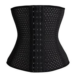 Waist Trainer mit weichen Stahlstäben - Sport Unterbrust Corset - Korsett Damen - Corsage Top - sexy Korsage - Corsett - Taillenmieder - Shaper - Taillenformer (3 Hakenreihen, Schwarz, 5XL) von MW & Partner