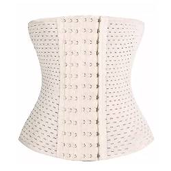 Waist Trainer mit weichen Stahlstäben - Sport Unterbrust Corset - Korsett Damen - Corsage Top - sexy Korsage - Corsett - Taillenmieder - Shaper - Taillenformer (6 Hakenreihen, Beige, 5XL) von MW & Partner