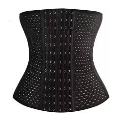 Waist Trainer mit weichen Stahlstäben - Sport Unterbrust Corset - Korsett Damen - Corsage Top - sexy Korsage - Corsett - Taillenmieder - Shaper - Taillenformer (6 Hakenreihen, Schwarz, 3XS) von MW & Partner