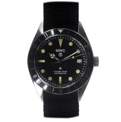 MWC Classic 1960s Pattern Automatik Bracelet Stahl Schwarz NATO Gelb Datum Saphir Herren Uhr von MWC