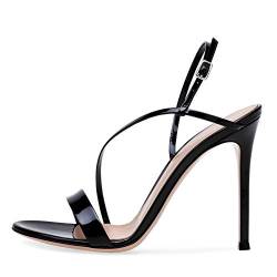 High Heels Slingback Stiletto Mode Peep Toe,MWOOOK-617 Sommer Schuhe Party Hochzeit Sexy Hohe Sandalen,Black,37 von MWOOOK