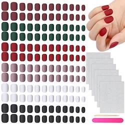 144 Stücke 6 Sets Gefälschte Nägel, Matt Falsche Nägel Aufdrücken Nägel Vollabdeckung Nagelspitzen Künstliche Fingernägel für Frauen Salon, Short French Fake Nail Tips with Adhesive Tabs Nail File von MWOOT