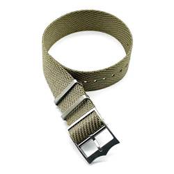 TikTako NATO-Uhrenarmband 20mm 22mm Nylon Ersatz-Armband-Uhrenarmband Khaki, 20mm von MXBAOHENG