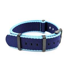 TikTako Nylon NATO Uhrenarmbänder 20mm/22mm Soft-Uhrenarmband-Water-Proof Sport Bunte Armbänder Dark Blue B, 22mm von MXBAOHENG