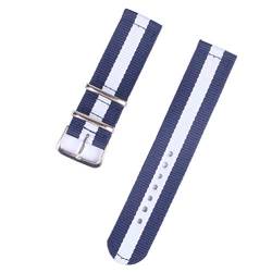 TikTako Quick Release NATO Uhrenarmbänder 18mm/20mm/22mm/24mm-Streifen Nylon Armband mit Edelstahl-Schnalle Art 6, 20mm von MXBAOHENG