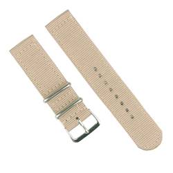 TikTako Quick Release NATO Uhrenarmbänder 18mm/20mm/22mm/24mm-Streifen Nylon Armband mit Edelstahl-Schnalle Beige, 18mm von MXBAOHENG