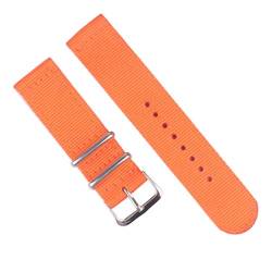 TikTako Quick Release NATO Uhrenarmbänder 18mm/20mm/22mm/24mm-Streifen Nylon Armband mit Edelstahl-Schnalle Orange, 18mm von MXBAOHENG