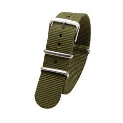 TikTako Sport-Uhrenarmband 18mm/20mm/22mm/24mm Nylon NATO Armband mit Edelstahl-Schnalle Gürtel Grün, 18mm von MXBAOHENG