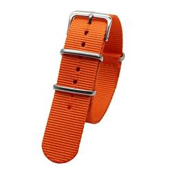 TikTako Sport-Uhrenarmband 18mm/20mm/22mm/24mm Nylon NATO Armband mit Edelstahl-Schnalle Gürtel Orange, 24mm von MXBAOHENG