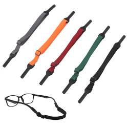 MXTIMWAN Brillenband, 5 Stück Verstellbarer Sportbrillenband, Anti Rutsch Brillenbänder, Ohne Schwanz Brillenband, Brillenband schwimmfähig, für Sportbrillen und Sonnenbrillen, für Herren Damen Kinder von MXTIMWAN