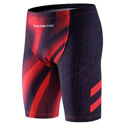 MY KILOMETRE Badehose Jungen Endurance Jammer Badeanzug Kinder Schwimmhose für Teen DunkelRot-XL von MY KILOMETRE