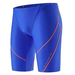 MY KILOMETRE Jammer Badeanzug Herren Solid Swim Jammers Endurance Long Racing Training Badeanzug, Hell, blau, L von MY KILOMETRE