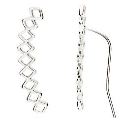 MYA art Damen Ohrklemme Ohrringe Set 925 Sterling Silber Ohrmanschette Ohrstecker Ear Cuff Ohr Kletterer Minimalistisch Geometrisch Lang MYASIOHR-93 von MYA Art