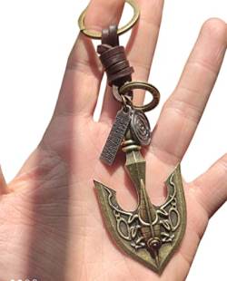 MYAROMA FINDINGS JoJo's Bizzare Adventure Pfeilkopf Schlüsselanhänger Antik Bronze Styling Leder Schlüsselanhänger, Bug Pfeil, Small von MYAROMA FINDINGS