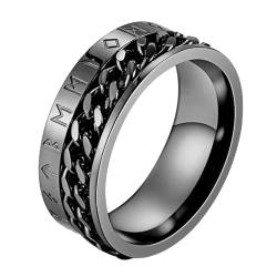 MYBaoDan Ringe für Damen Herren- Und Frauenkettenringe Können Gedreht Werden, Um Personalisierte Kulturelle Ringe Handschmuck Paare Geschenke-11#-Silber von MYBaoDan