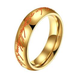 MYBaoDan Ringe für Damen Leuchtender Ringring, Unisex -Ring Für Männer Und Frauen, Personalisierter Handschmuck, Paar Geschenk-7#-Gold von MYBaoDan