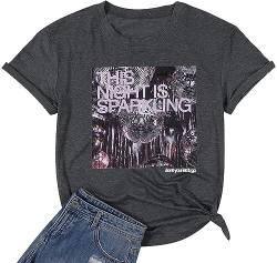 This Night is Sparkling Shirt Damen Country Music Lover Tee Swift Fans Tops Vintage Graphic Concert T-Shirt, Grau, XX-Large von MYCHTE