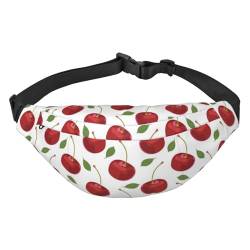 Cherry Fruit Universal-Gürteltasche für Damen und Herren, verstellbar, für Wandern, Reisen, Laufen, groß, wasserdicht, Crossbody-Tasche, Hüfttasche, Schwarz , Einheitsgröße von MYGANN