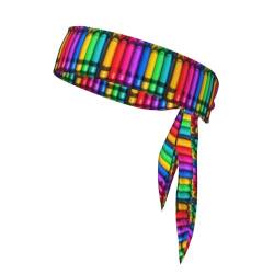 Colored Crayons Unisex Sport-Bandana, wendbar, für Yoga, Fitness, Joggen von MYGANN