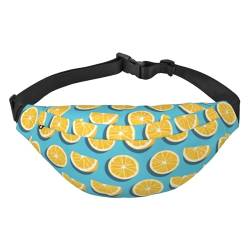 Lemon Wedges Universal-Gürtel für Damen und Herren, verstellbar, für Wandern, Reisen, Laufen, groß, wasserdicht, Crossbody-Tasche, Hüfttasche, Schwarz , Einheitsgröße von MYGANN