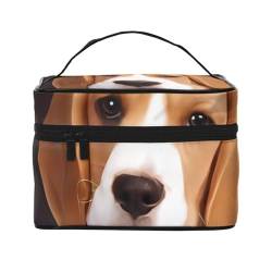 Ovely Haustier-Kosmetiktasche mit Beagle, großes Fassungsvermögen, tragbar, wasserdicht, 23 x 17 x 16 cm, für Reisen, Outdoor-Sport, Hochzeitsbegleiter, Geschenk, Schwarz , Einheitsgröße von MYGANN