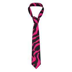 Zebra Tiger Leopard Pink Herren Anti-flatternde Schnalle Design Krawatte für Business Hochzeit Party Alltag, Schwarz , Einheitsgröße von MYGANN