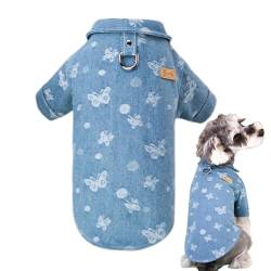 Hundehemden - Denim-Welpenhemden für kleine Hunde und Jungen,Niedliche Welpenkleidung, bequeme Haustierkleidung, warme Hundebekleidung für Haustiere, ganzjährig, Zuhause von MYJIO