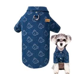 Kleines Hundeshirt | Denim-Hundekleidung für kleine Hunde | Süße Hundekleidung, bequeme Hundebekleidung, weiche Welpenkleidung für Pomeranian, Hunde, Reisen von MYJIO