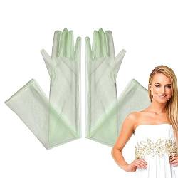MYJIO Lange Tüll-Hochzeitshandschuhe | Halloween 1 Paar Kostü -Tüllhandschuhe, Ellenbogenlange transparente Handschuhe für Frauen,Ellenbogenlange Braut-Tüllhandschuhe, Halloween-Partyhandschuhe, von MYJIO