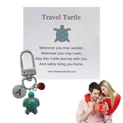Meeresschildkröte Schlüsselanhänger - Metall Schildkröte Schlüsselanhänger Reisethema - Kreatives Schlüsselanhänger-Taschenzubehör für Männer, Frauen, ädchen von MYJIO