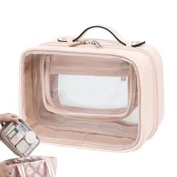 Reisekosmetiktasche | Make-up-Kosmetik-Organizer-Beutel - Durchsichtiger Make-up-Koffer mit tragbarem Griff für Hautpflege-Toilettenartikel, Shampoo, Geburtstagsgeschenke für Frauen und Mädchen von MYJIO